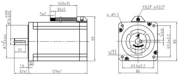 86CM120C NEMA 34, CM series stepper motors 129mm, 12 N.m, LeadShine - Image 4