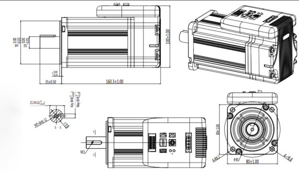 750W integrated servo motor