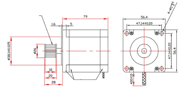 3-phase hybrid stepper motor - 573S15-L - Image 4