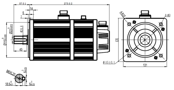 2000W AC servo motor - ELM2M-2000LB130E-H - Image 4