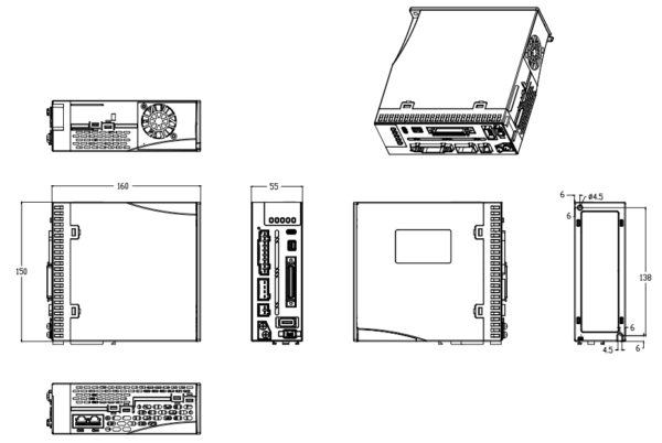 750W AC Servo Driver Modbus RTU, Pulse/dir, Analogue - EL8-RS750F - Image 2