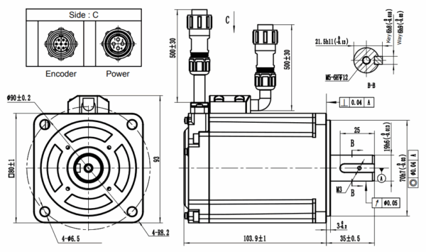 ELVM80100V48FH-M17-HD - 1000W, AC servo motor LeadShine - Image 2