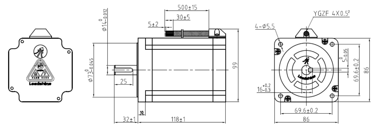 6.0A NEMA 34 stepper motor - 86CM85-0-I14 - Image 4